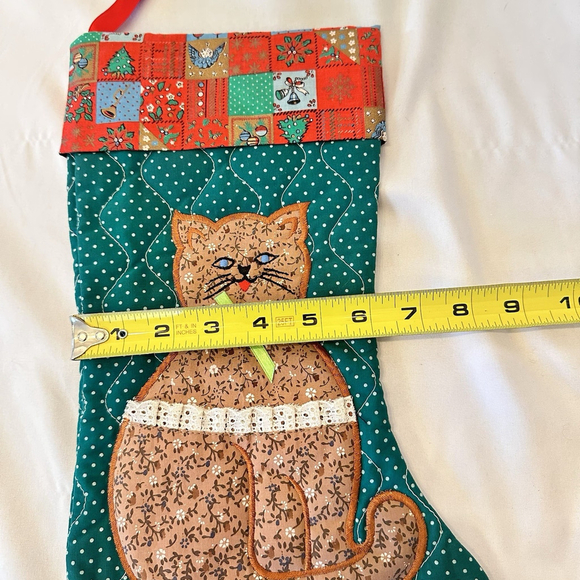 Set Of 4 Vintage Avon Gift Collection Calico Cat Christmas Quilted Stockings - Picture 7 of 7